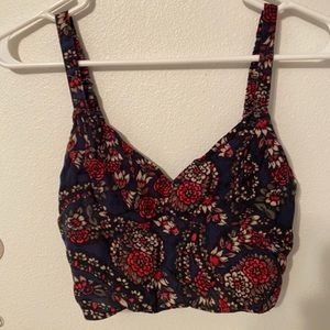 Floral Hollister Crop Tank